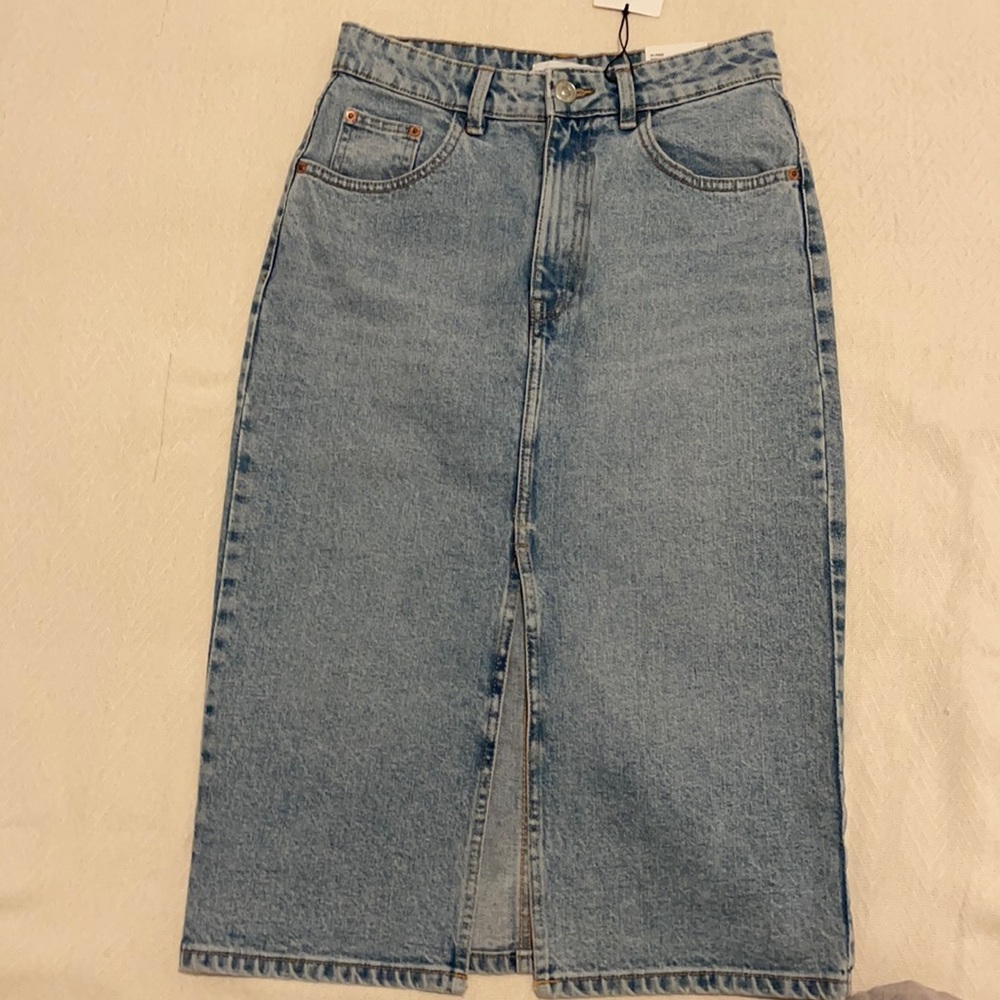 ZARA High Rise Pencil denim skirt